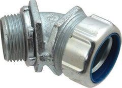 Thomas & Betts - 1" Trade, Malleable Iron Threaded Angled Liquidtight Conduit Connector - Noninsulated - Makers Industrial Supply