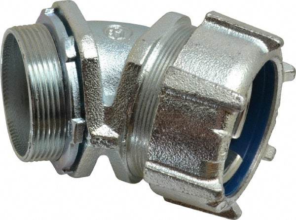 Thomas & Betts - 2" Trade, Malleable Iron Threaded Angled Liquidtight Conduit Connector - Noninsulated - Makers Industrial Supply