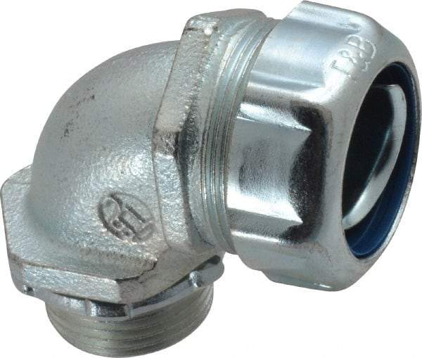 Thomas & Betts - 3/4" Trade, Malleable Iron Threaded Angled Liquidtight Conduit Connector - Noninsulated - Makers Industrial Supply