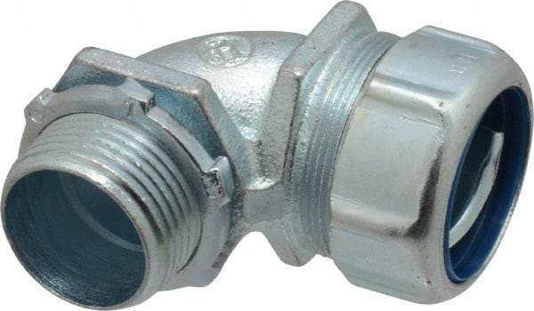 Thomas & Betts - 1" Trade, Malleable Iron Threaded Angled Liquidtight Conduit Connector - Noninsulated - Makers Industrial Supply