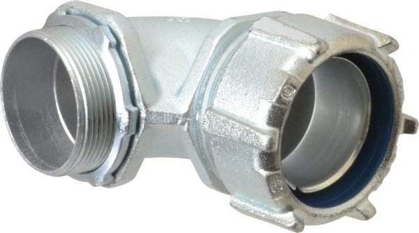 Thomas & Betts - 2" Trade, Malleable Iron Threaded Angled Liquidtight Conduit Connector - Noninsulated - Makers Industrial Supply