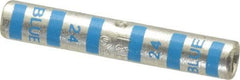 Thomas & Betts - 6 AWG Compatible, Noninsulated, Crimp-On Butt Splice Terminal - 2 Wire Entries, Copper Contacts, Tin Contact Plating, 1-3/4" OAL, Blue - Makers Industrial Supply