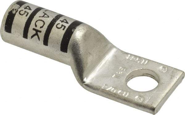 Thomas & Betts - 2/0 AWG Noninsulated Compression Connection Square Ring Terminal - 3/8" Stud, 2.28" OAL x 0.83" Wide, Tin Plated Copper Contact - Makers Industrial Supply