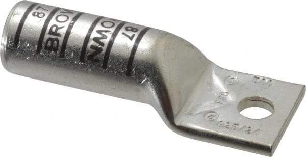 Thomas & Betts - 500 kcmil Wire Noninsulated Compression Connection Square Ring Terminal - 1/2" Stud, 4-1/4" OAL x 1.61" Wide, Tin Plated Copper Contact - Makers Industrial Supply