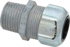 Thomas & Betts - 3/8 to 1/2" Cable Capacity, Liquidtight, Straight Strain Relief Cord Grip - 1/2 NPT Thread, 1-21/32" Long, Zinc - Makers Industrial Supply