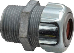 Thomas & Betts - 1/8 to 1/4" Cable Capacity, Liquidtight, Straight Strain Relief Cord Grip - 3/4 NPT Thread, 1-3/4" Long, Zinc - Makers Industrial Supply