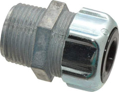 Thomas & Betts - 1/4 to 3/8" Cable Capacity, Liquidtight, Straight Strain Relief Cord Grip - 3/4 NPT Thread, 1-3/4" Long, Zinc - Makers Industrial Supply