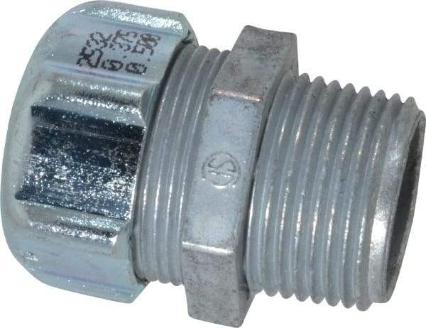 Thomas & Betts - 3/8 to 1/2" Cable Capacity, Liquidtight, Straight Strain Relief Cord Grip - 3/4 NPT Thread, 1-3/4" Long, Zinc - Makers Industrial Supply