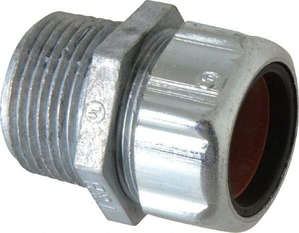 Thomas & Betts - 7/8 to 0.985" Cable Capacity, Liquidtight, Straight Strain Relief Cord Grip - 1 NPT Thread, 1-7/8" Long, Zinc - Makers Industrial Supply