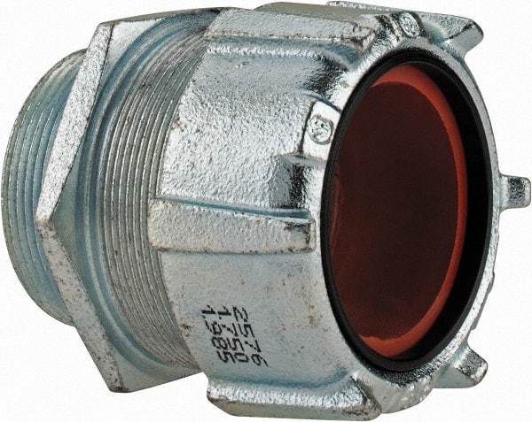 Thomas & Betts - 1-3/4 to 1.965" Cable Capacity, Liquidtight, Straight Strain Relief Cord Grip - 2 NPT Thread, 3-1/2" Long, Iron - Makers Industrial Supply