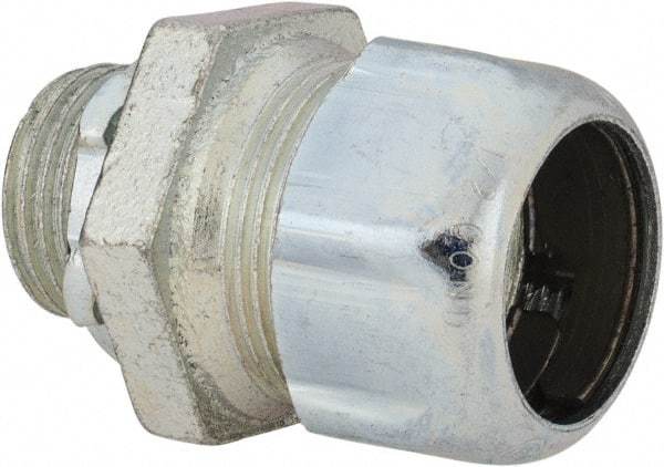 Thomas & Betts - 1/2" Trade, Malleable Iron Compression Straight Rigid/Intermediate (IMC) Conduit Connector - Noninsulated - Makers Industrial Supply