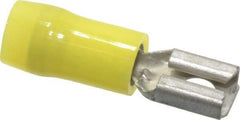 Thomas & Betts - 12 to 10 AWG, Nylon, Fully Insulated, Female Wire Disconnect - 1/4 Inch Wide Tab, Yellow, CSA Certified, RoHS Compliant, UL 94 V-2, UL File E66716, UL Listed - Makers Industrial Supply