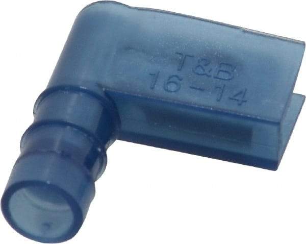 Thomas & Betts - 16 to 14 AWG, Nylon, Fully Insulated, Female Wire Disconnect - 1/4 Inch Wide Tab, Blue, CSA Certified, RoHS Compliant, UL 94 V-2, UL File E66716, UL Listed - Makers Industrial Supply