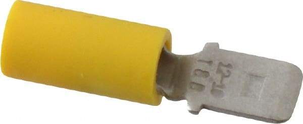 Thomas & Betts - 12 to 10 AWG, Vinyl, Fully Insulated, Male Wire Disconnect - 1/4 Inch Wide Tab, Yellow, CSA Certified, RoHS Compliant, UL 94 V-0, UL File E66716, UL Listed - Makers Industrial Supply