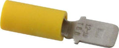 Thomas & Betts - 12 to 10 AWG, Vinyl, Fully Insulated, Male Wire Disconnect - 1/4 Inch Wide Tab, Yellow, CSA Certified, RoHS Compliant, UL 94 V-0, UL File E66716, UL Listed - Makers Industrial Supply