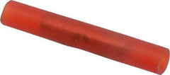 Thomas & Betts - 22 to 18 AWG Compatible, Nylon Fully Insulated, Crimp-On Butt Splice Terminal - 2 Wire Entries, Copper Contacts, Tin Contact Plating, 1.19" OAL, Red - Makers Industrial Supply