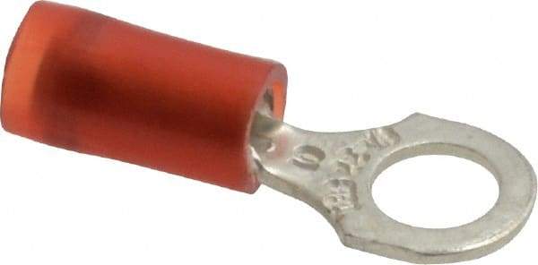 Thomas & Betts - 22-16 AWG Partially Insulated Crimp Connection D Shaped Ring Terminal - #10 Stud, 0.89" OAL x 0.31" Wide, Tin Plated Copper Contact - Makers Industrial Supply