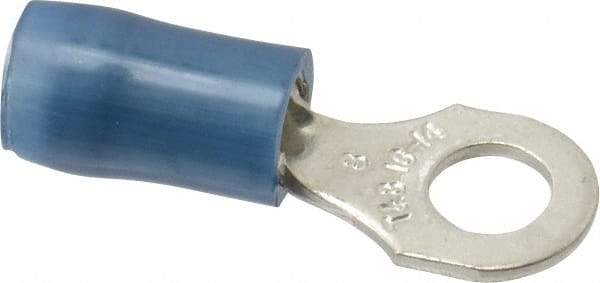 Thomas & Betts - 18-14 AWG Partially Insulated Crimp Connection D Shaped Ring Terminal - #8 Stud, 0.89" OAL x 0.31" Wide, Tin Plated Copper Contact - Makers Industrial Supply