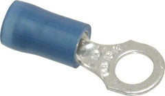 Thomas & Betts - 18-14 AWG Partially Insulated Crimp Connection D Shaped Ring Terminal - #10 Stud, 0.89" OAL x 0.31" Wide, Tin Plated Copper Contact - Makers Industrial Supply