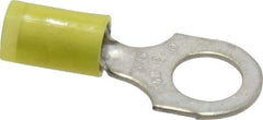 Thomas & Betts - 12-10 AWG Partially Insulated Crimp Connection D Shaped Ring Terminal - 5/16" Stud, 1.21" OAL x 0.53" Wide, Tin Plated Copper Contact - Makers Industrial Supply