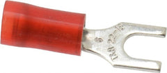 Thomas & Betts - #6 Stud, 22 to 16 AWG Compatible, Partially Insulated, Crimp Connection, Standard Fork Terminal - Makers Industrial Supply