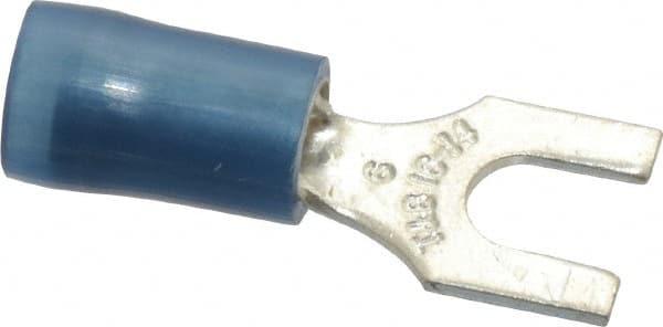 Thomas & Betts - #6 Stud, 18 to 14 AWG Compatible, Partially Insulated, Crimp Connection, Standard Fork Terminal - Makers Industrial Supply