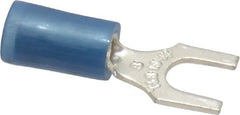 Thomas & Betts - #8 Stud, 18 to 14 AWG Compatible, Partially Insulated, Crimp Connection, Standard Fork Terminal - Makers Industrial Supply