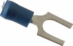 Thomas & Betts - 1/4" Stud, 18 to 14 AWG Compatible, Partially Insulated, Crimp Connection, Standard Fork Terminal - Makers Industrial Supply