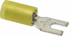 Thomas & Betts - #6 Stud, 12 to 10 AWG Compatible, Partially Insulated, Crimp Connection, Standard Fork Terminal - Makers Industrial Supply