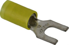 Thomas & Betts - #10 Stud, 12 to 10 AWG Compatible, Partially Insulated, Crimp Connection, Standard Fork Terminal - Makers Industrial Supply