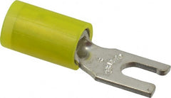 Thomas & Betts - #6 Stud, 12 to 10 AWG Compatible, Partially Insulated, Crimp Connection, Locking Fork Terminal - Makers Industrial Supply