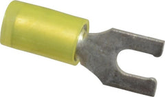 Thomas & Betts - #8 Stud, 12 to 10 AWG Compatible, Partially Insulated, Crimp Connection, Locking Fork Terminal - Makers Industrial Supply