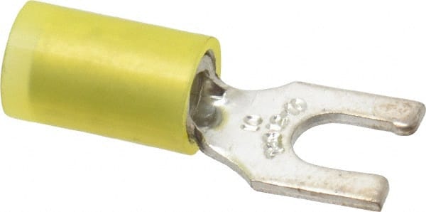 Thomas & Betts - #10 Stud, 12 to 10 AWG Compatible, Partially Insulated, Crimp Connection, Locking Fork Terminal - Makers Industrial Supply