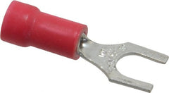 Thomas & Betts - #10 Stud, 22 to 16 AWG Compatible, Partially Insulated, Crimp Connection, Standard Fork Terminal - Makers Industrial Supply