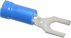 Thomas & Betts - #8 Stud, 18 to 14 AWG Compatible, Partially Insulated, Crimp Connection, Standard Fork Terminal - Makers Industrial Supply