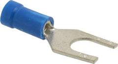 Thomas & Betts - 1/4" Stud, 18 to 14 AWG Compatible, Partially Insulated, Crimp Connection, Standard Fork Terminal - Makers Industrial Supply