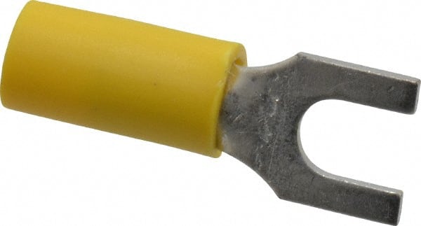 Thomas & Betts - #10 Stud, 12 to 10 AWG Compatible, Partially Insulated, Crimp Connection, Standard Fork Terminal - Makers Industrial Supply