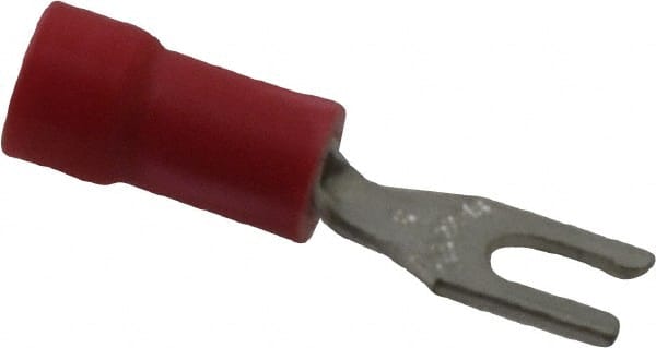 Thomas & Betts - #6 Stud, 22 to 16 AWG Compatible, Partially Insulated, Crimp Connection, Locking Fork Terminal - Makers Industrial Supply