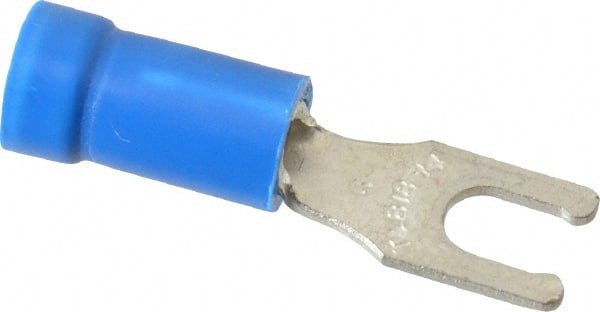 Thomas & Betts - #6 Stud, 18 to 14 AWG Compatible, Partially Insulated, Crimp Connection, Locking Fork Terminal - Makers Industrial Supply