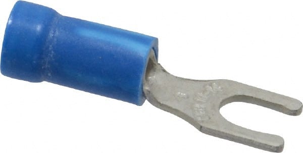 Thomas & Betts - #8 Stud, 18 to 14 AWG Compatible, Partially Insulated, Crimp Connection, Locking Fork Terminal - Makers Industrial Supply