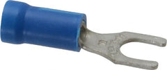 Thomas & Betts - #10 Stud, 18 to 14 AWG Compatible, Partially Insulated, Crimp Connection, Locking Fork Terminal - Makers Industrial Supply