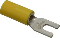 Thomas & Betts - #6 Stud, 12 to 10 AWG Compatible, Partially Insulated, Crimp Connection, Locking Fork Terminal - Makers Industrial Supply