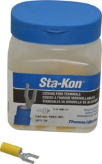 Thomas & Betts - #8 Stud, 12 to 10 AWG Compatible, Partially Insulated, Crimp Connection, Locking Fork Terminal - Makers Industrial Supply