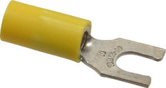 Thomas & Betts - #10 Stud, 12 to 10 AWG Compatible, Partially Insulated, Crimp Connection, Locking Fork Terminal - Makers Industrial Supply