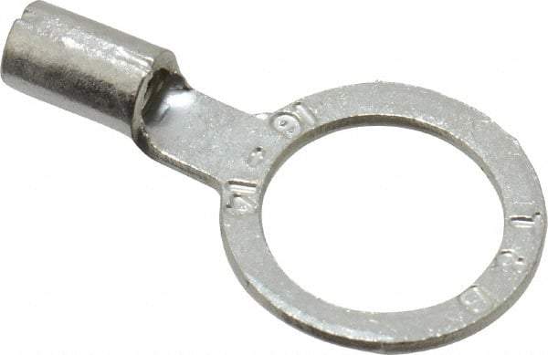 Thomas & Betts - 18-14 AWG Noninsulated Crimp Connection D Shaped Ring Terminal - 3/8" Stud, 0.96" OAL x 0.54" Wide, Tin Plated Copper Contact - Makers Industrial Supply