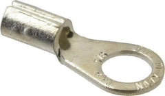 Thomas & Betts - 8 AWG Noninsulated Crimp Connection Circular Ring Terminal - 3/8" Stud, 1.32" OAL x 0.59" Wide, Tin Plated Copper Contact - Makers Industrial Supply