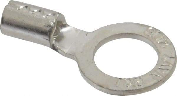 Thomas & Betts - 8 AWG Noninsulated Crimp Connection Circular Ring Terminal - 1/2" Stud, 1.49" OAL x 0.82" Wide, Tin Plated Copper Contact - Makers Industrial Supply