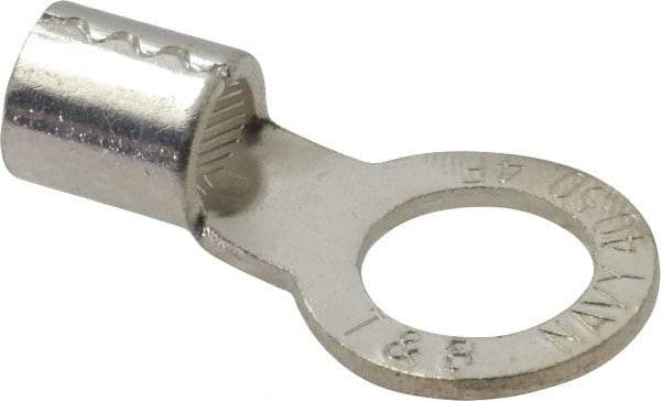 Thomas & Betts - 4 AWG Noninsulated Crimp Connection Circular Ring Terminal - 1/2" Stud, 1.52" OAL x 0.82" Wide, Tin Plated Copper Contact - Makers Industrial Supply