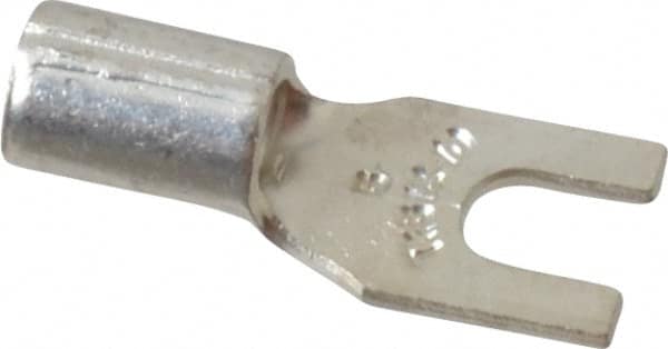 Thomas & Betts - #6 Stud, 12 to 10 AWG Compatible, Noninsulated, Crimp Connection, Standard Fork Terminal - Makers Industrial Supply