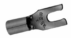 Thomas & Betts - #8 Stud, 12 to 10 AWG Compatible, Noninsulated, Crimp Connection, Locking Fork Terminal - Makers Industrial Supply